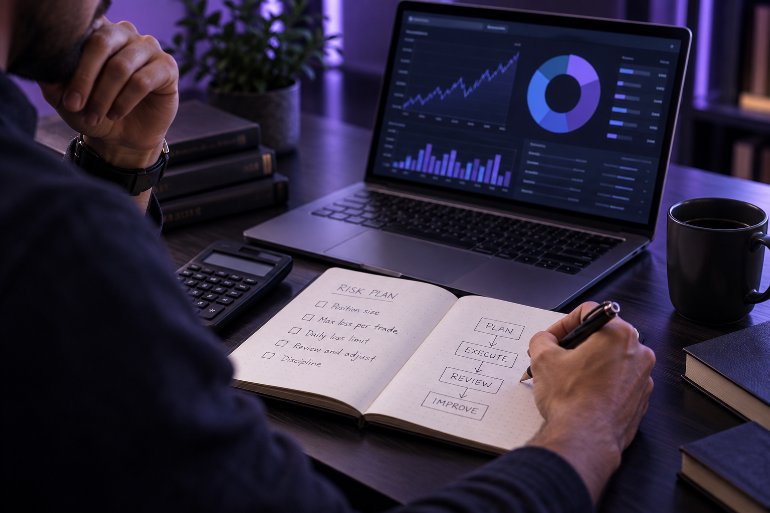 Planning risk with a notebook and portfolio dashboard